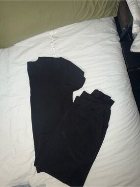 Black Two-Piece Scrub Set